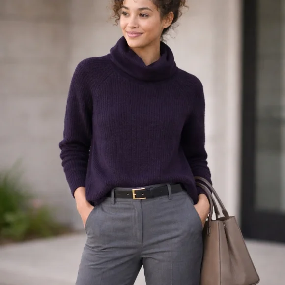 Kuhl Purple Sienna Cowl Neck Sweater Small - Picture 2 of 9